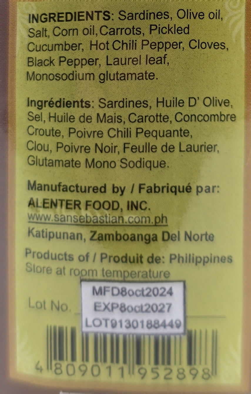 San Sebastian Sardines Spanish Style in Olive Oil (MILD) - 220g