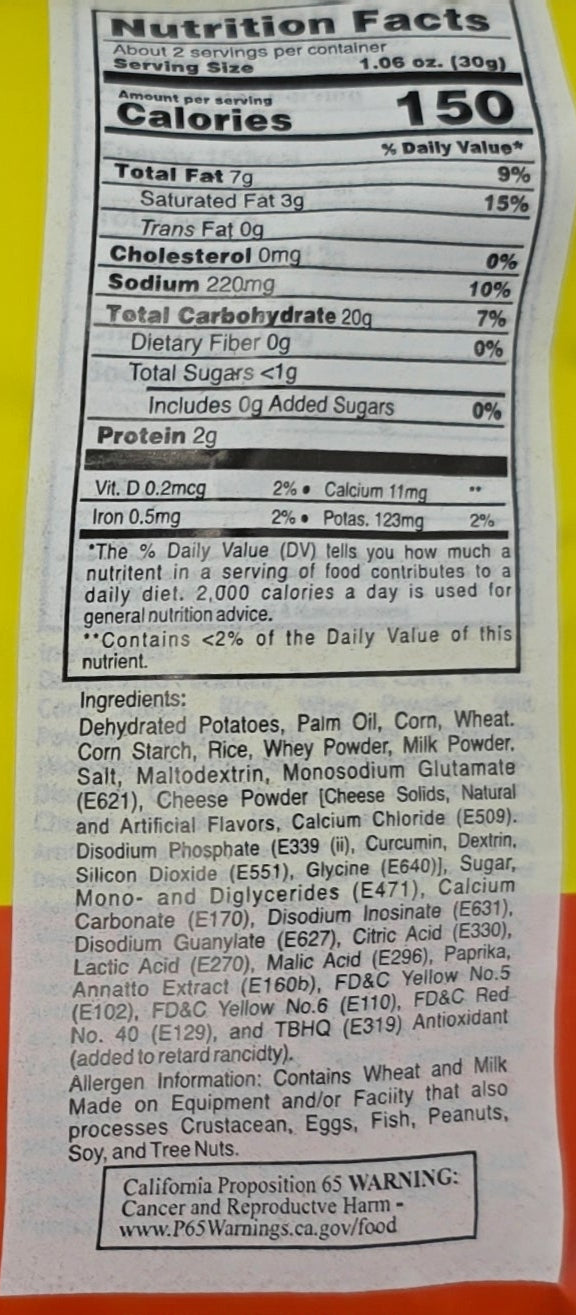 Oishi Potato Fries Cheese Flavor - 50g