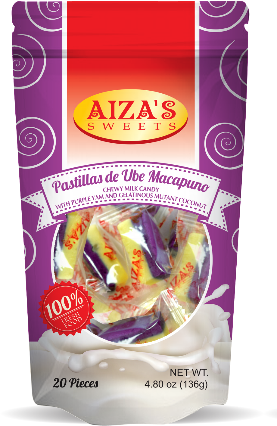 Aiza's Sweets Pastillas de Ube Macapuno (20pcs) - 134g