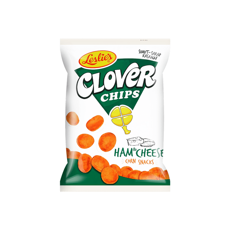Leslie's Clover Chips Ham & Cheese Corn Snacks - 85g