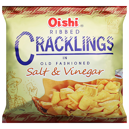 Oishi Ribbed Cracklings in Old Fashioned Salt & Vinegar - 50g