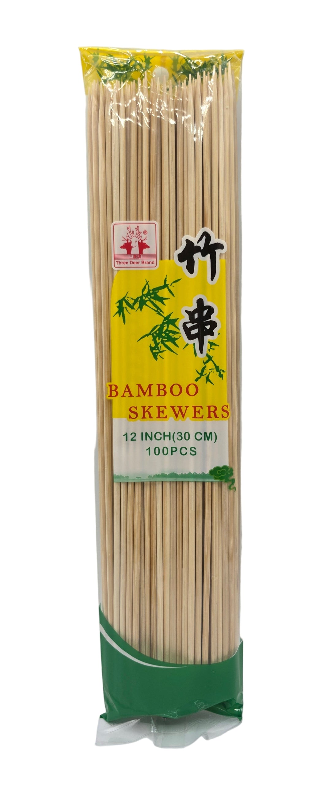 Three Deer Brand Bamboo Skewers 12 Inch (30CM) - 100pcs