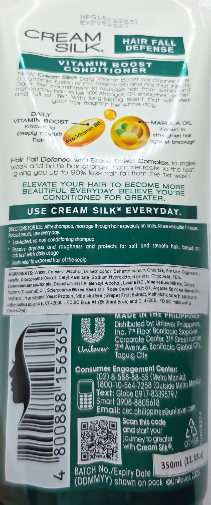 Cream Silk Hair Fall Defense Vitamin Boost Conditioner (Green)