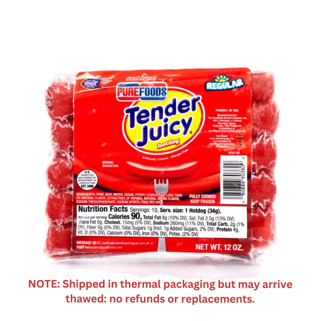 Purefoods Tender Juicy Hotdog Regular - 12 oz