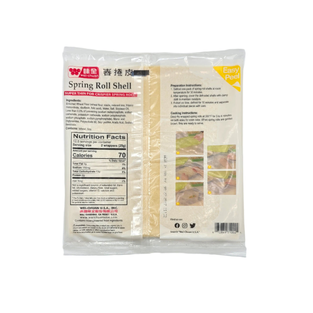 Wei Spring Roll Shells Wei-Chuan Spring Roll Shell (25pcs) - 11oz – Lili Mart