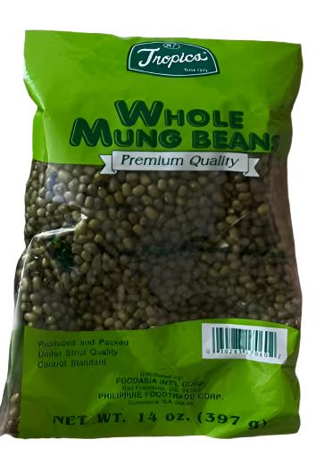 Tropics - Whole Green Mung Beans (Mungo) - 14oz