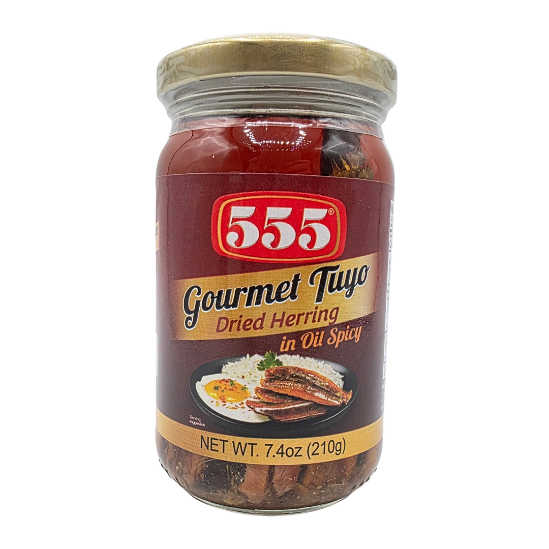 555 Gourmet Tuyo Dried Herring in Oil Spicy Flavor - 7.4oz