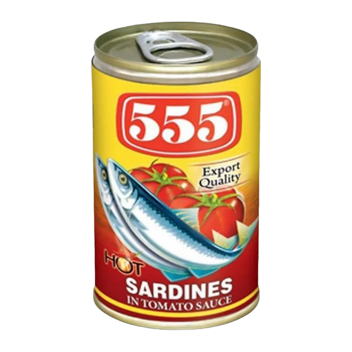 555 - Sardines in Tomato Sauce Hot Spicy (BIG) - 15 oz on a transparent background