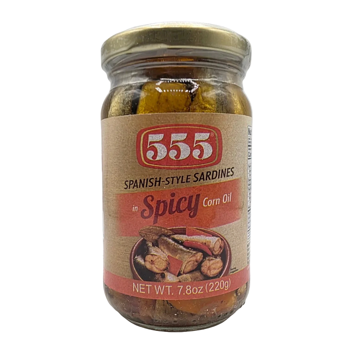 555 Spanish Style Sardines in Spicy Corn Oil - 7.8oz