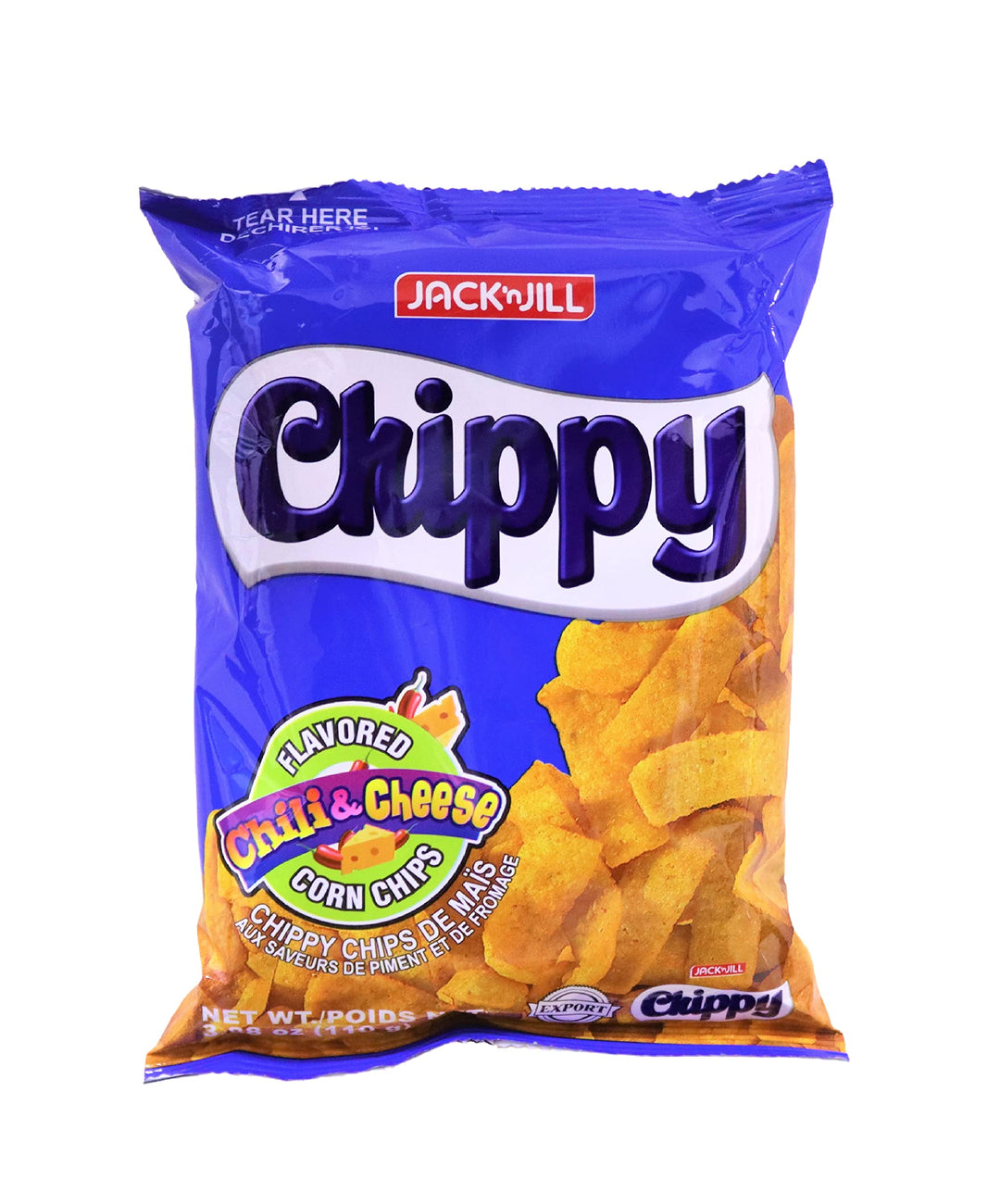 Jack 'n Jill Chippy Chili & Cheese Flavored Corn Chips - 110g