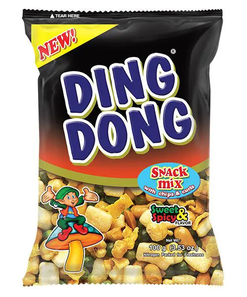 Ding Dong Snack Mix  w/ Chips & Curls Sweet & Spicy (Black) - 100g