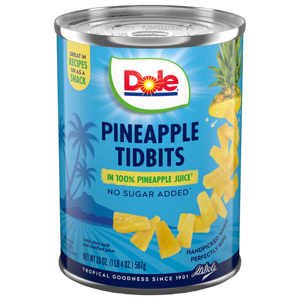 Dole Pineapple Tidbits in 100% Pineapple Juice - 20 oz