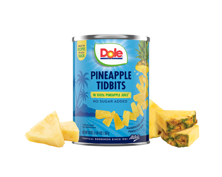 Dole Pineapple Tidbits in 100% Pineapple Juice - 20 oz