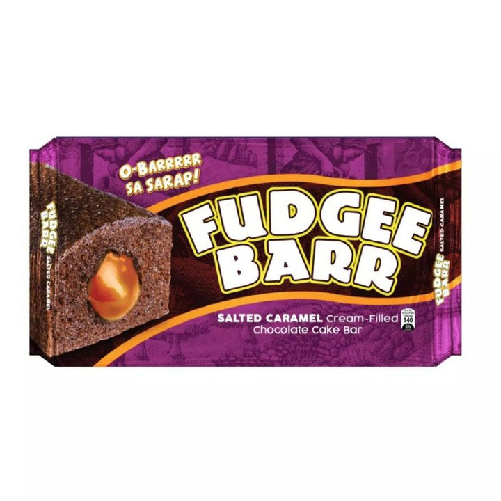 Rebisco Fudgee Barr Salted Caramel Cream Filled Chocolate Cake Bar 10 x 40g - 400g