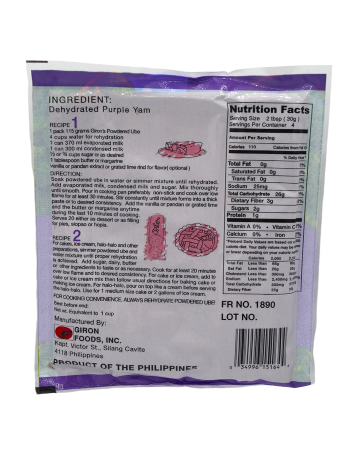 Giron Powdered Purple Yam (Ube) - 4.6 oz