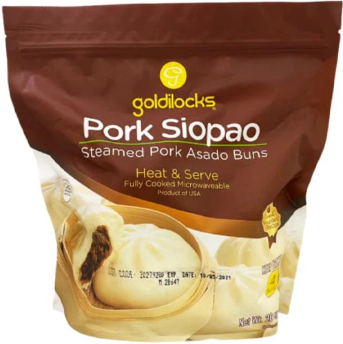 Goldilocks Pork Siopao Steamed Pork Asado Buns - 4 BUNS