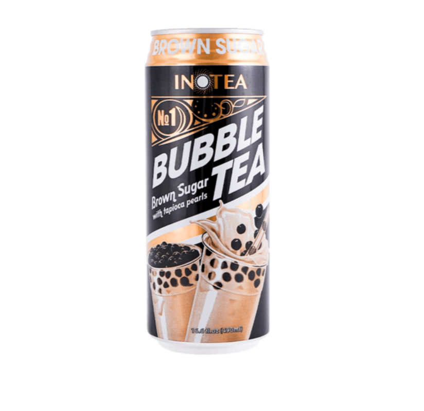 Inotea Bubble Tea Brown Sugar with Tapioca Pearls - 16.6 fl oz