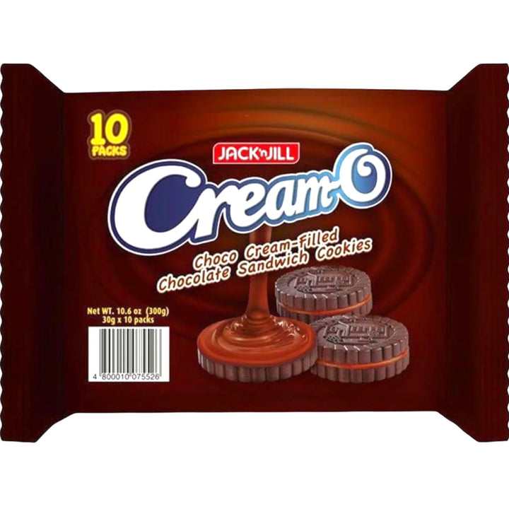 Jack ‘N Jill Cream-O Choco Cream-Filled Chocolate Sandwich Cookies  - 33g x 10 packs