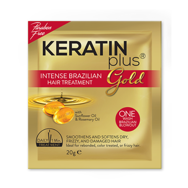 Keratin Plus Gold Intense Brazilian Hair Treatment Sachet - 20g