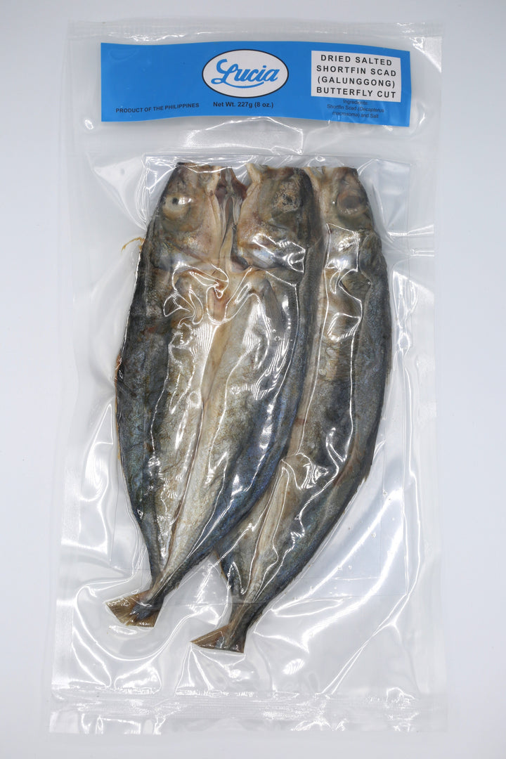 Lucia Dried Salted Shortfin Scad (Galunggong) Butterfly-Cut - 8oz