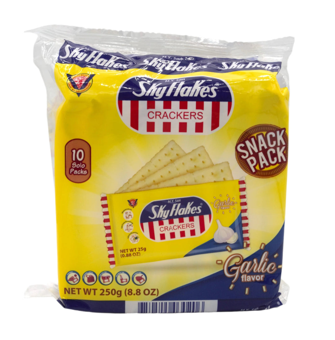 M.Y. San SkyFlakes Crackers Snack Pack Garlic Flavor 25g x 10 - 250g