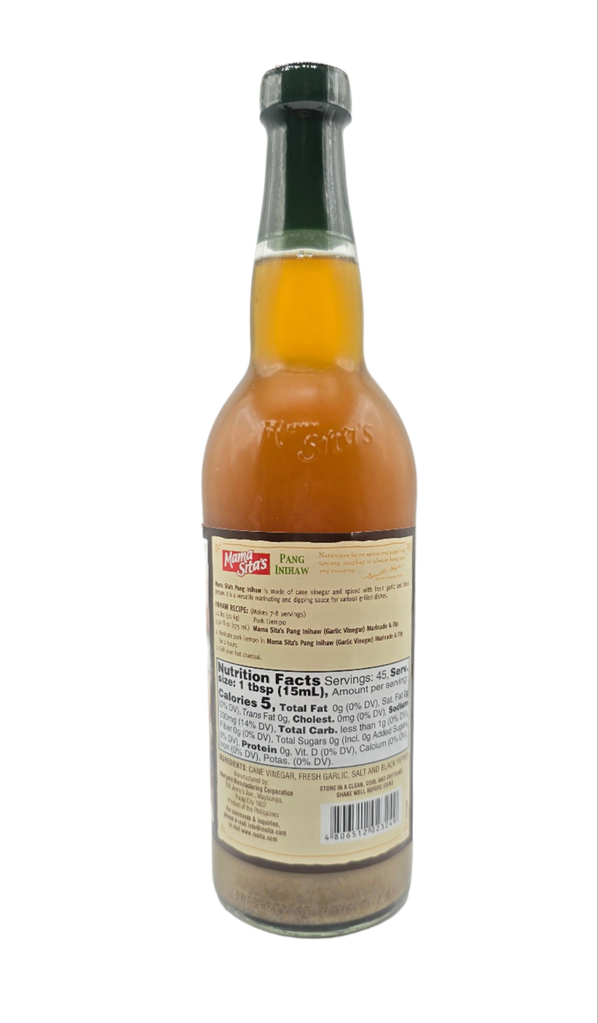 Mama Sita's Pang Inihaw Suka Garlic Vinegar Marinade & Dip - 23fl