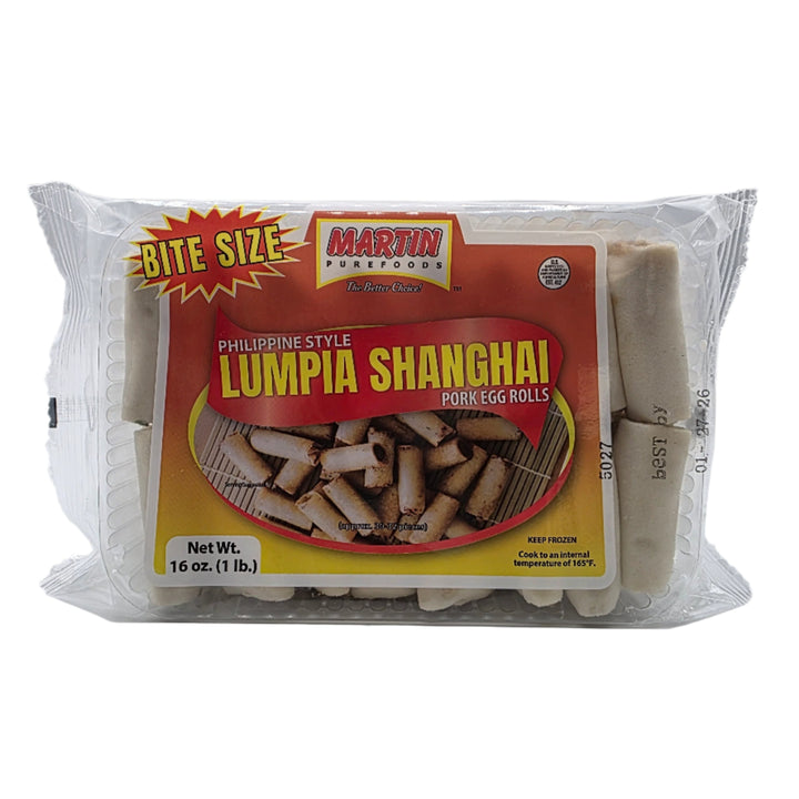 Martin Purefoods Lumpia Shanghai Pork Egg Rolls Bite Size - 1lb