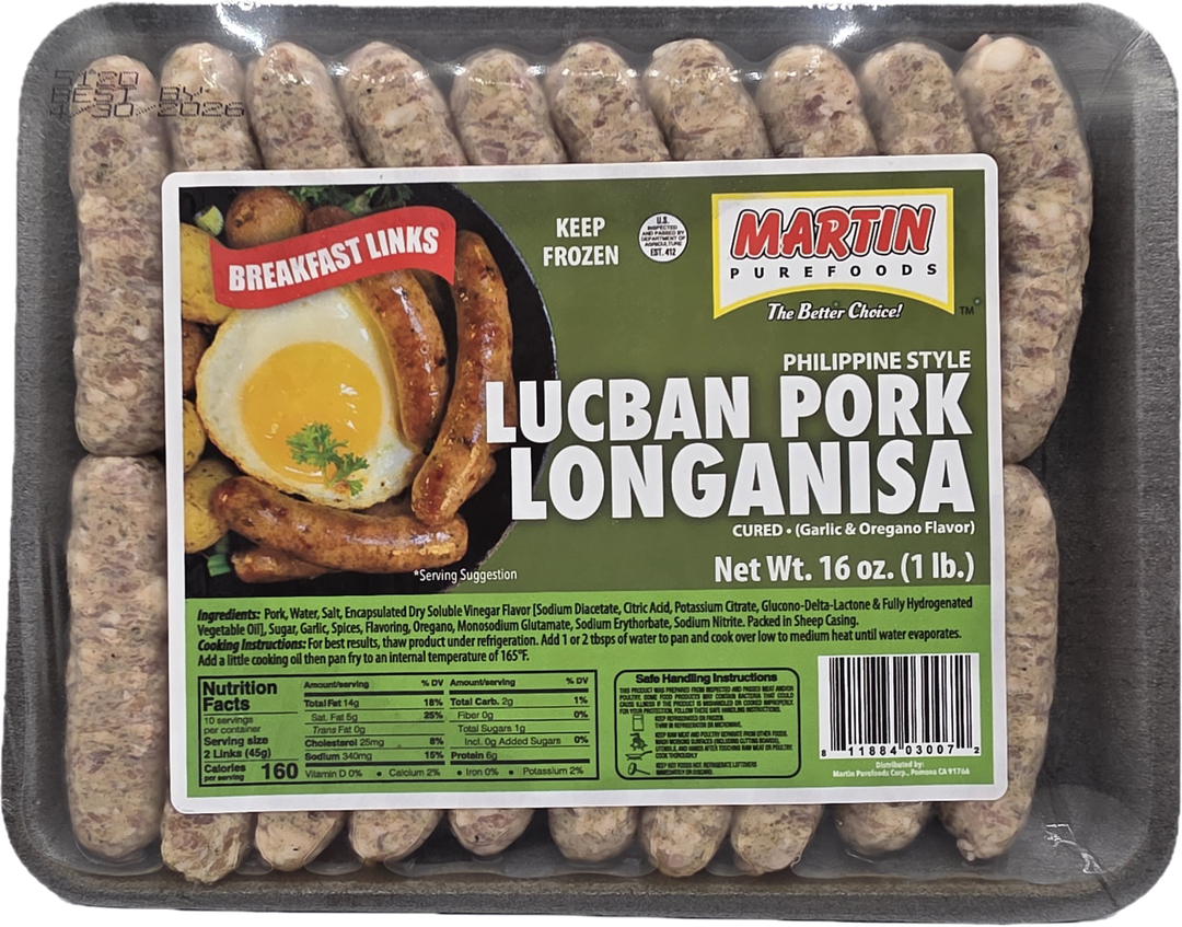 Martin Purefoods Breakfast Links Lucban Pork Longanisa - 16oz