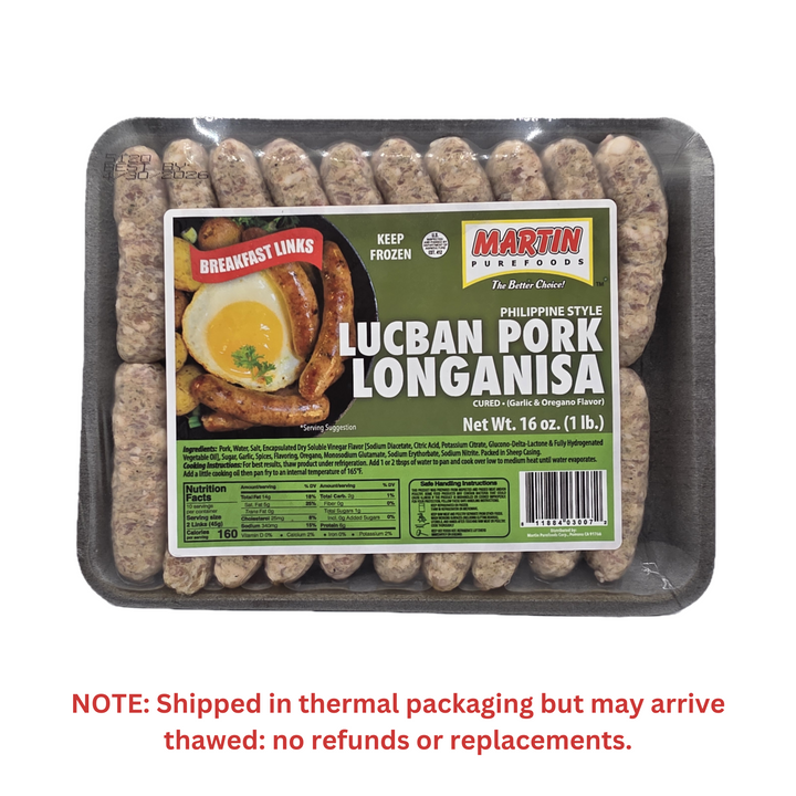 Martin Purefoods Breakfast Links Lucban Pork Longanisa - 16oz