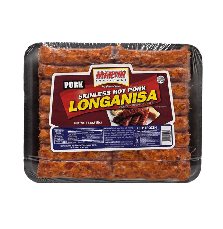 Martin Purefoods Skinless Hot Pork Longanisa - 16oz
