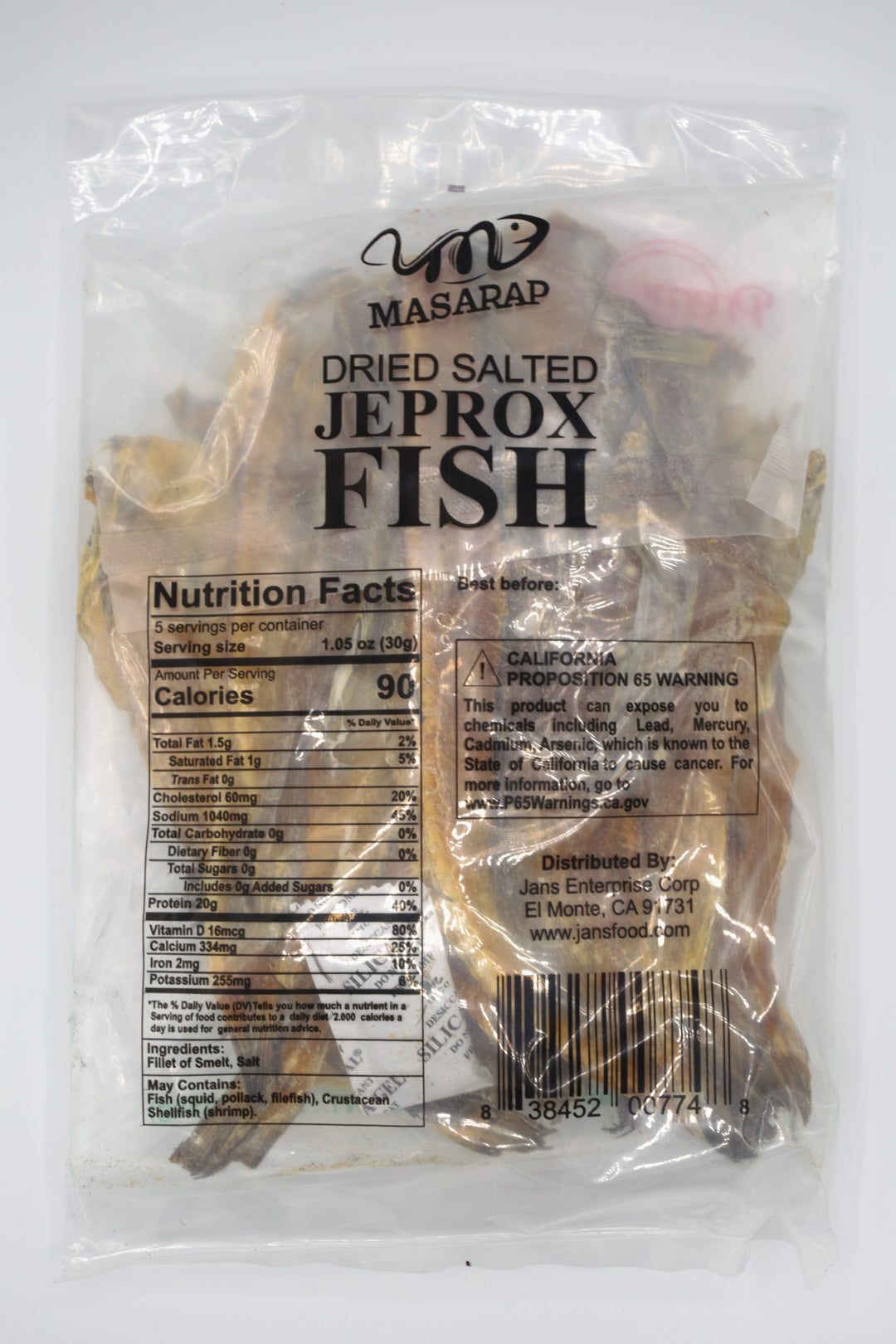 Masarap Dried Salted Jeprox Fish - 5.3 oz