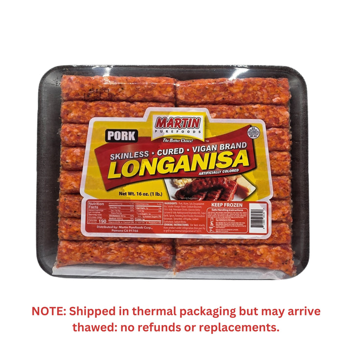Martin Purefoods Pork Skinless Cured Vigan Brand Longanisa - 16oz