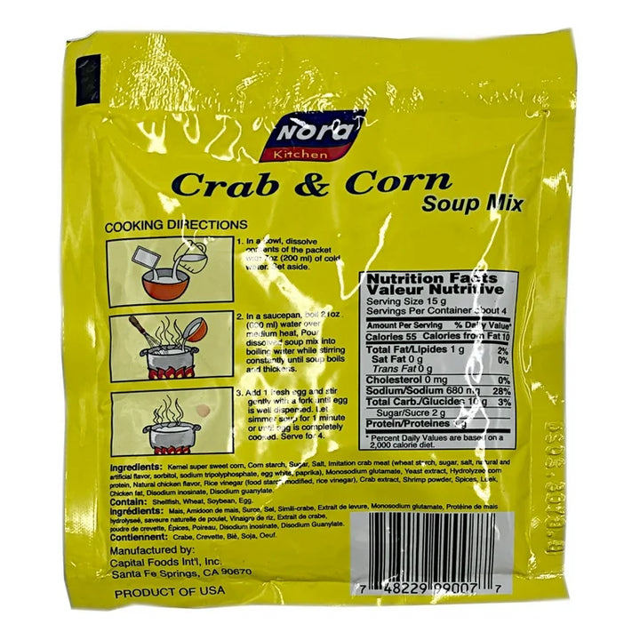 Nora Kitchen Chinese Style Crab & Corn Soup Mix - 60g