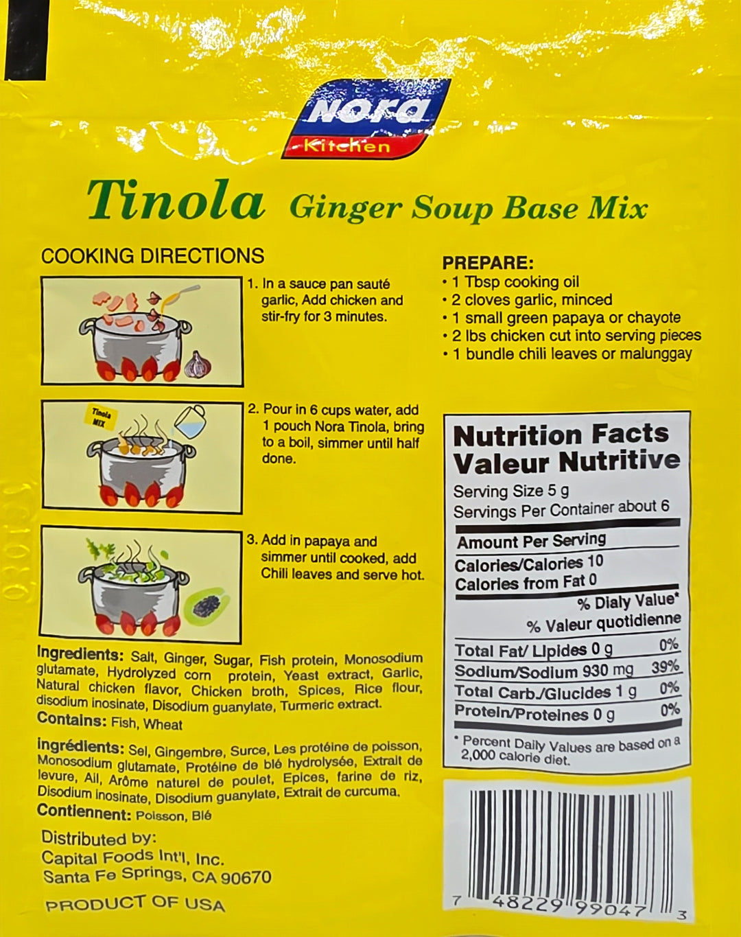 Nora Kitchen Tinola Ginger Soup Base Mix - 30g
