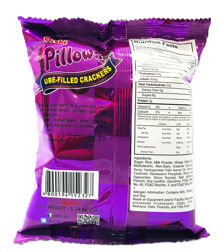 Oishi PIllows Ube-Filled Crackers - 35g