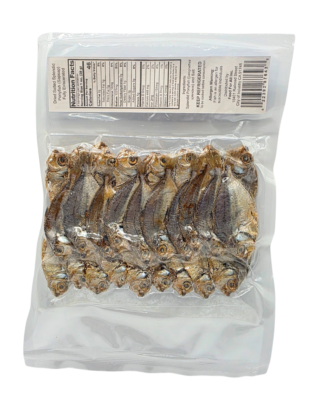 Pangasinan Brand Dried Salted Splendid Ponyfish (Sap Sap) Fully Eviscerated - 3.53oz