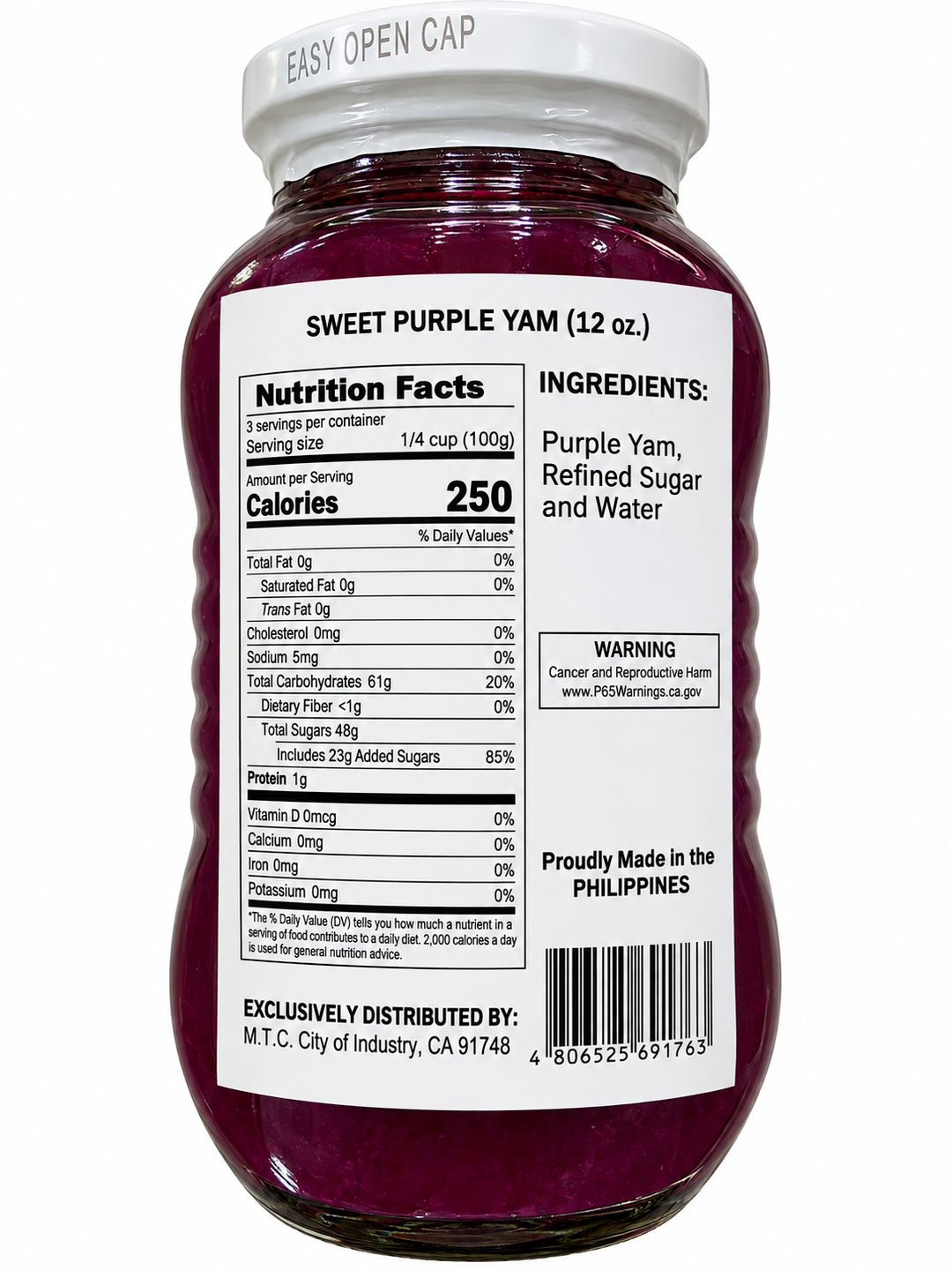 Pinoy Fiesta Purple Yam (Ube Jam) - 12oz