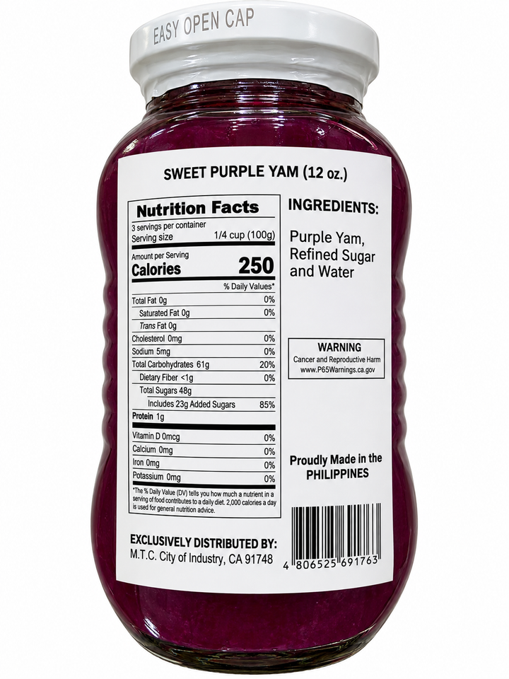 Pinoy Fiesta Purple Yam (Ube Jam) - 12oz