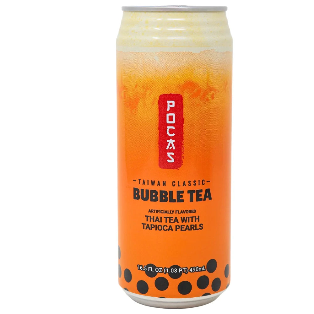 Pocas Bubble Tea Thai Tea with Tapioca Pearls - 16.5 fl oz