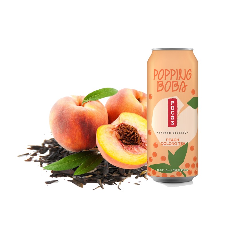 Pocas Popping Boba Drink Peach Oolong Tea - 16.5 fl oz