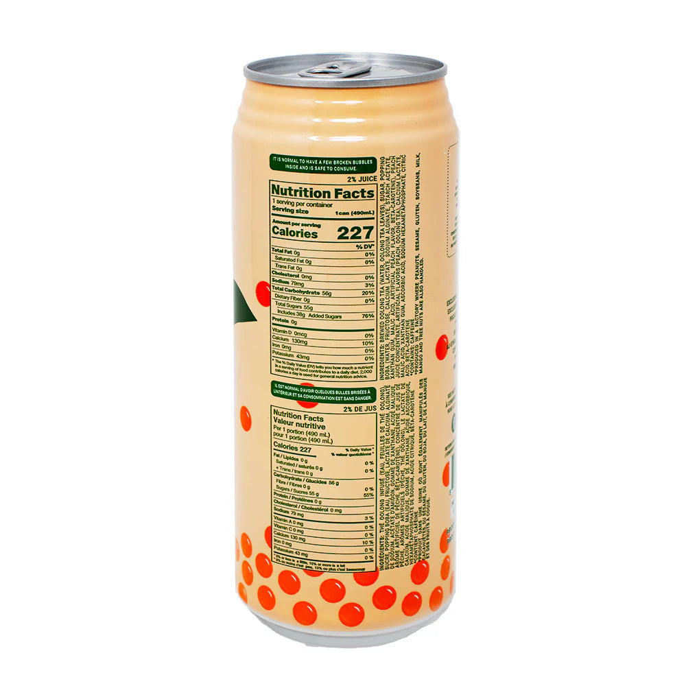 Pocas Popping Boba Drink Peach Oolong Tea - 16.5 fl oz