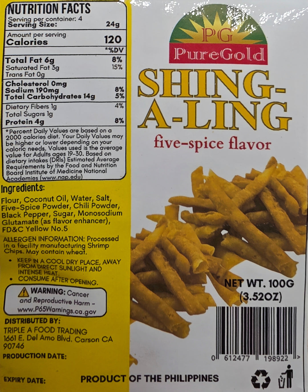 PureGold Shing-A-Ling Five Spice Flavor - 100g