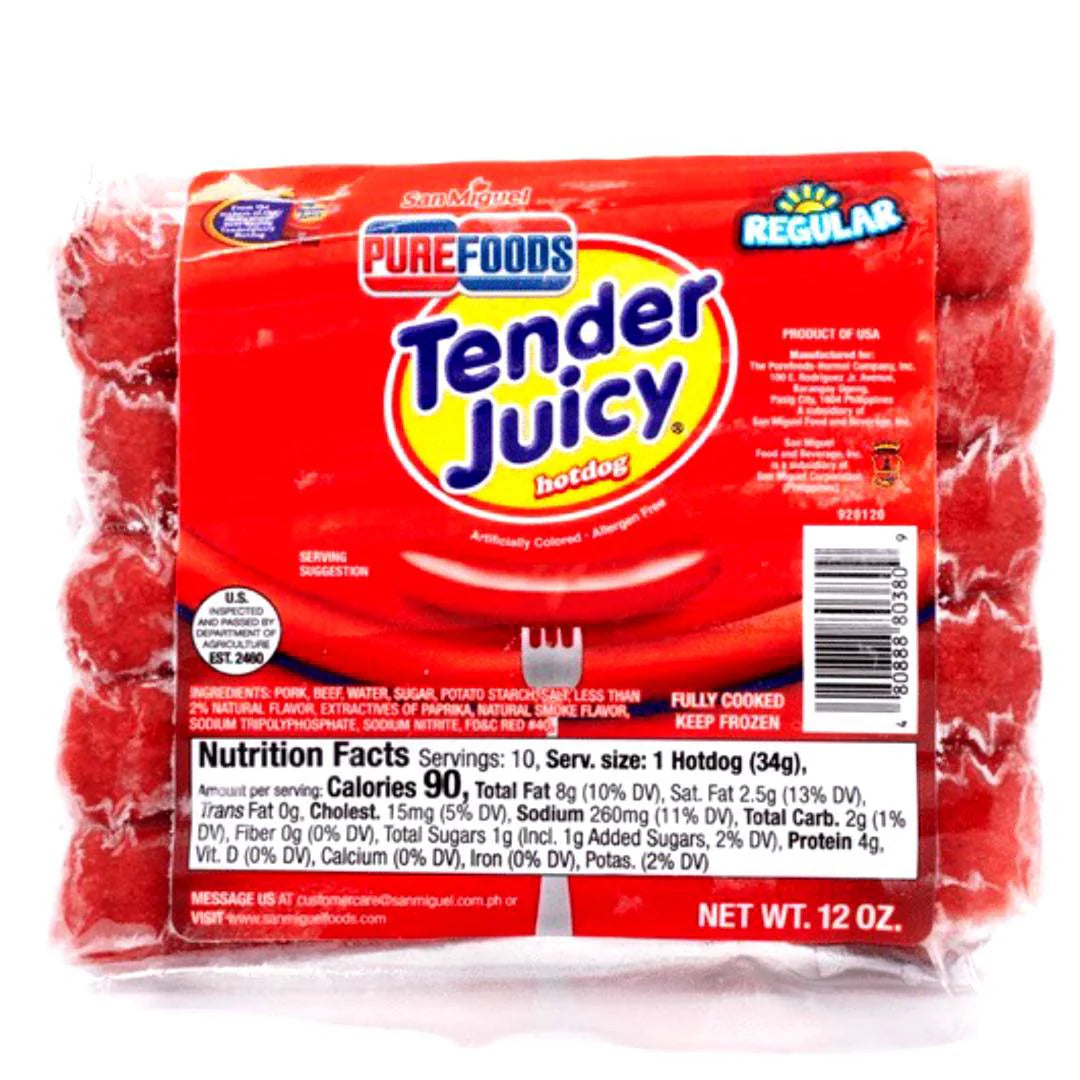 Purefoods Tender Juicy Hotdog Regular - 12 oz