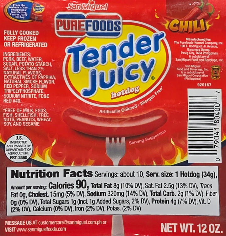 Purefoods Tender Juicy Hotdog Chili - 12 oz