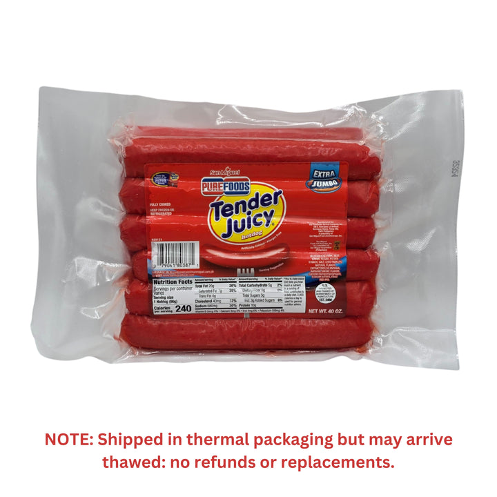 Purefoods Tender Juicy Hotdog Regular (EXTRA JUMBO) - 40oz