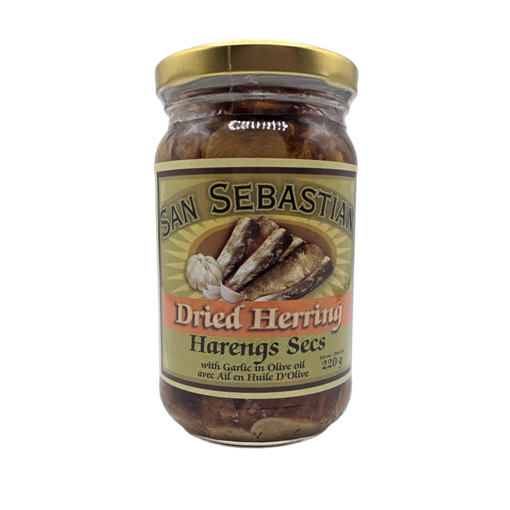 San Sebastian Sardines Dried Herring with Garlic in Olive Oil - 220g