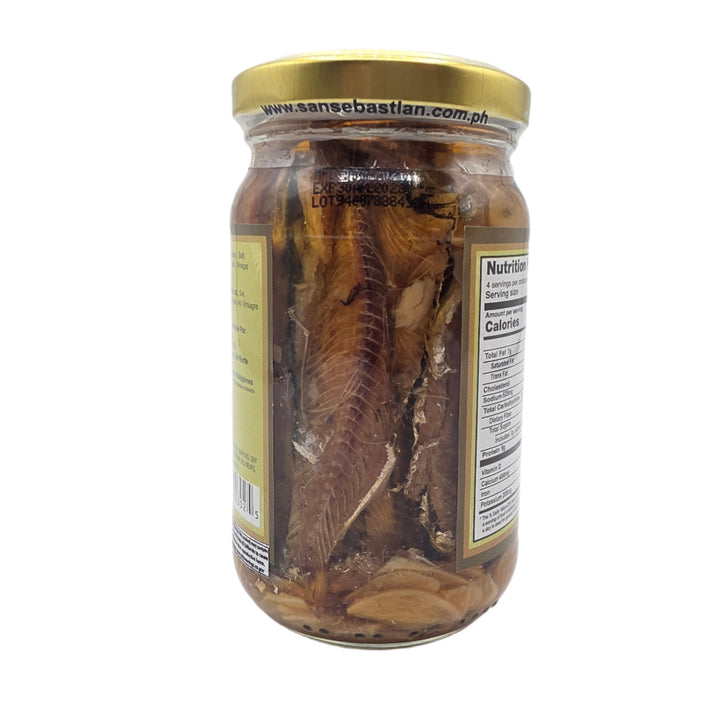 San Sebastian Sardines Dried Herring with Garlic in Olive Oil - 220g