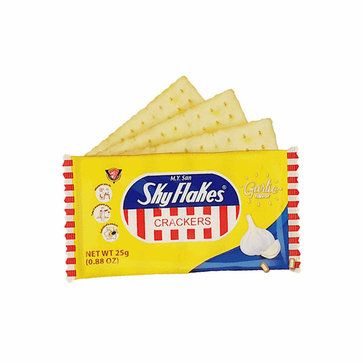 M.Y. San SkyFlakes Crackers Snack Pack Garlic Flavor 25g x 10 - 250g