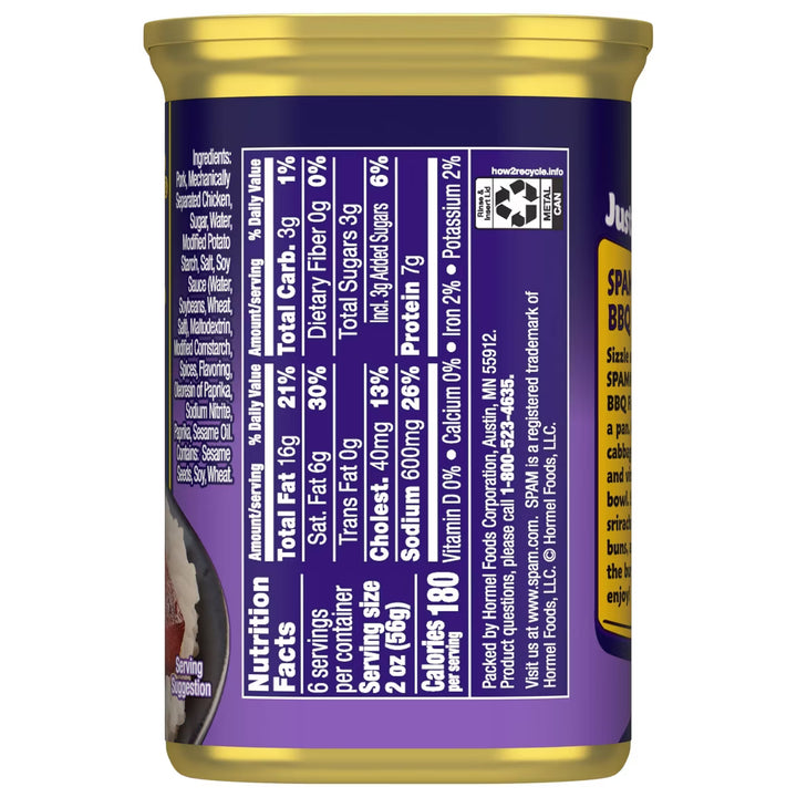 Spam Korean BBQ Flavored - 12oz