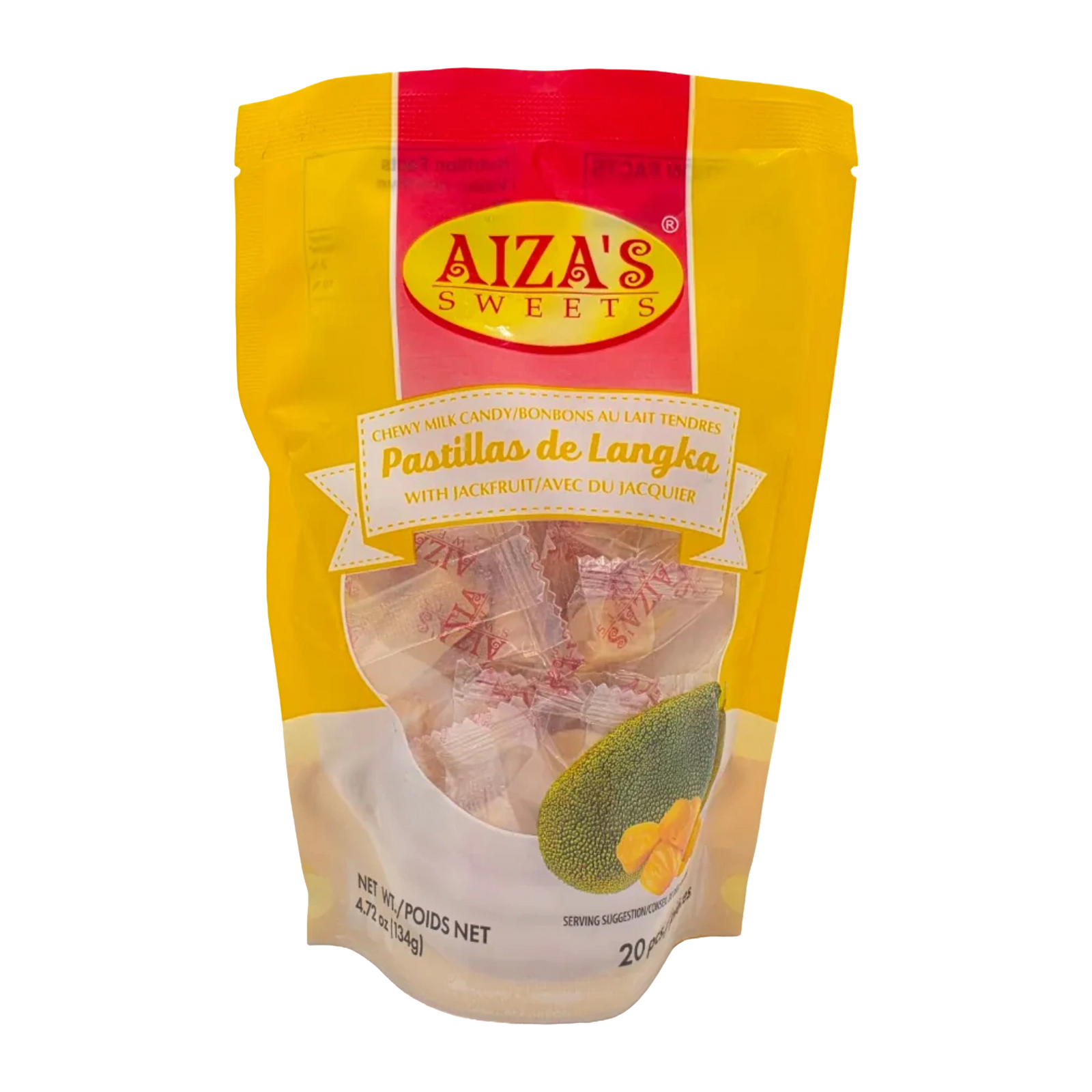 Aiza's Sweets Pastillas de Langka packaging on a transparent background